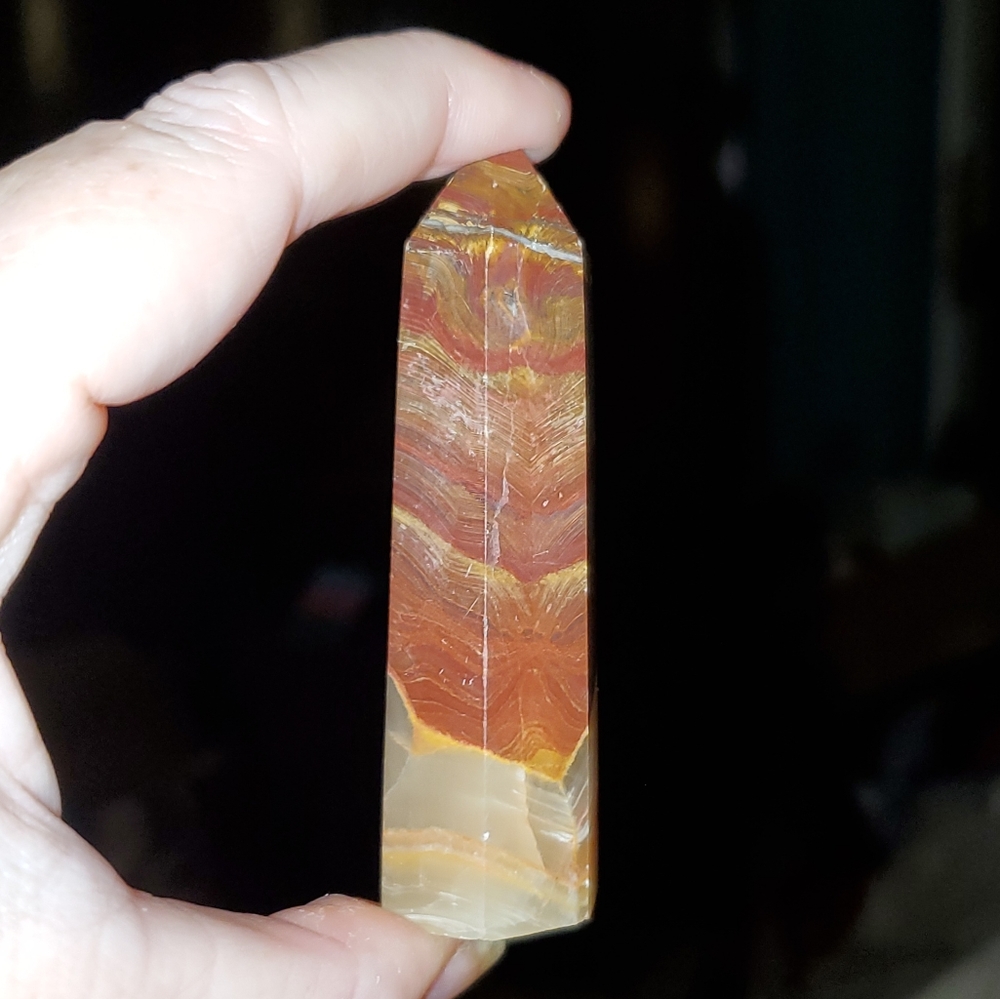 Banded Green Adventurine Crystal Tower Point